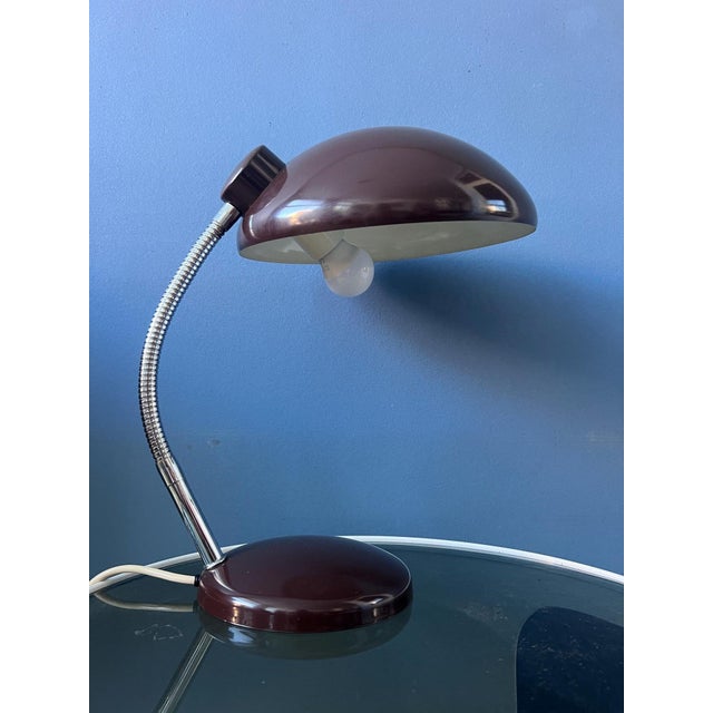 Large Mid-Century Brown Desk Lamp For Sale - Image 6 of 12