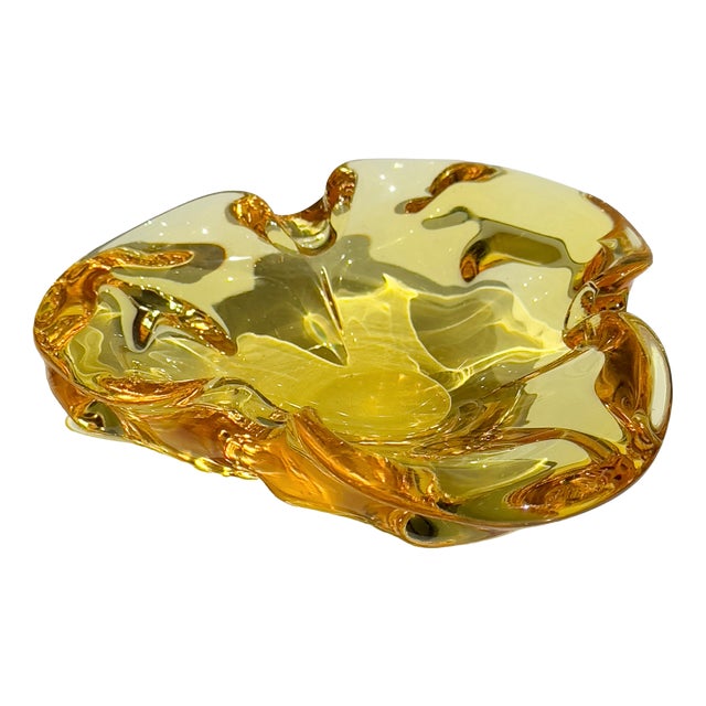 Mid-Century Modern Murano Ashtray in Yellow, 1960s For Sale