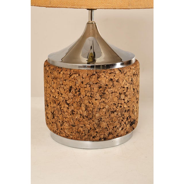 Leviton Mid Century Modern Pair of Cork Table Lamps For Sale In Philadelphia - Image 6 of 18