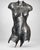 Striking sculptural female torso wall art by Rock Richardson, crafted in a pewter-toned silver finish with a highly...