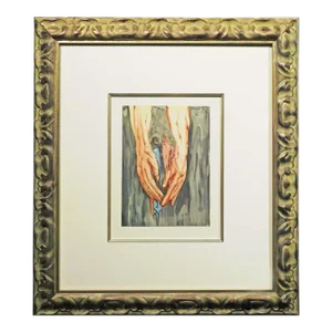 1960s Salvador Dali the Divine Comedy Hell Canto 16 Authentic Woodblock Etching Framed