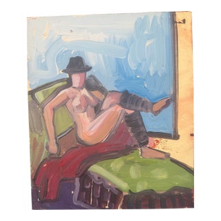 Double Sided Expressionist Figure Studies 10”x12” Two Sided Painting For Sale