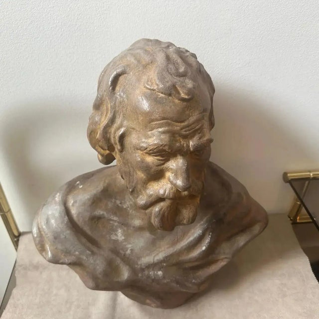 1930s Terracotta Sicilian Bust of Seneca the Philosopher For Sale - Image 11 of 12