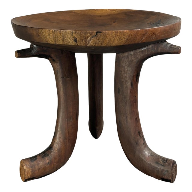 Mid-Century African Tribal Jimma or Oromo Tripod Stool Side Table, 1960s For Sale