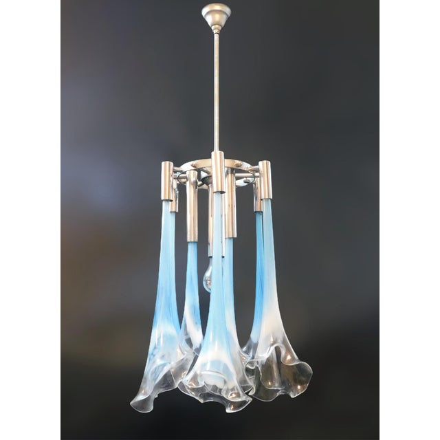1960s Blue Murano Callas Pendant For Sale - Image 4 of 7