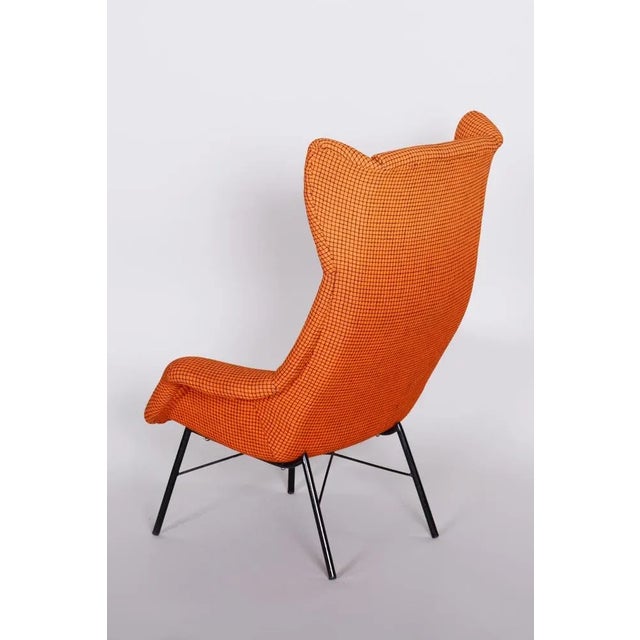 Orange Set of Mid-Century Orange Lounge Chairs attributed to Miroslav Navratil, 1960s For Sale - Image 8 of 10