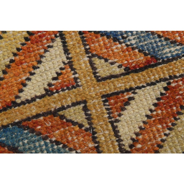 1970s Vintage Turkish Oushak Handmade Wool Cotton Orange Runner Rug For Sale - Image 6 of 11