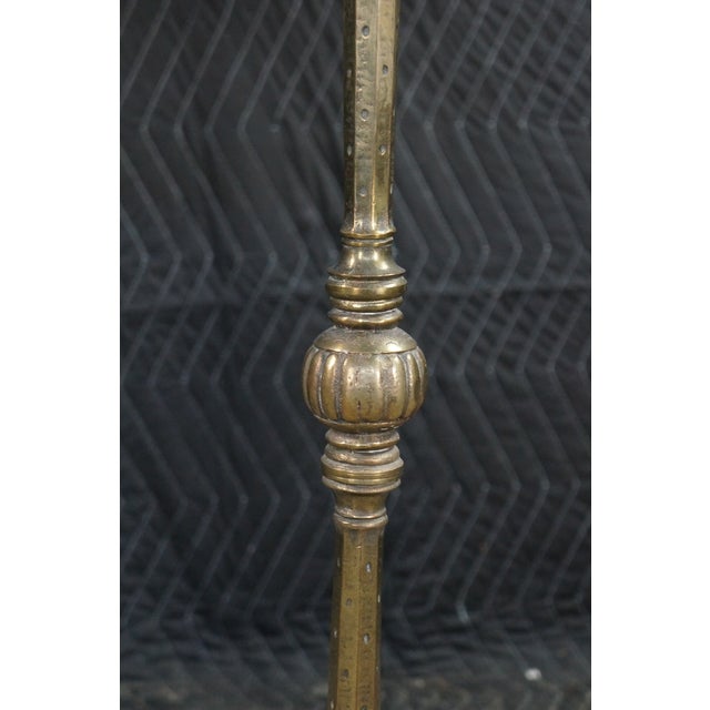 Mid 20th Century Attributed Oscar Bach Neoclassical Bronze Wrought Iron Marble Console Table 43" For Sale - Image 6 of 16
