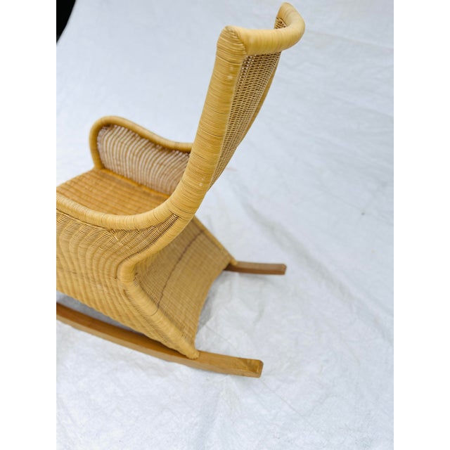 Contemporary 1990s Contemporary Lloyd Flanders Wicker Patio Rocking Chair, Attributed For Sale - Image 3 of 6