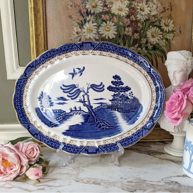 Vintage Booths "Real Old Willow" large platter, made in England by Royal Doulton. This beautiful platter features the...