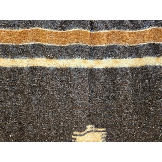 Vintage Turkish Tulu Tribal Area Rug, Handwoven, Shag Wool Pile, 4' x 5' For Sale - Image 10 of 16