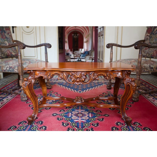 Wood Louis XV Carved Coffee Table For Sale - Image 7 of 9