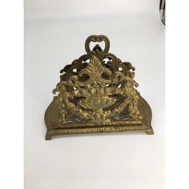This regal letter (or napkin) holder has substantial weight and two compartments, one with set width slot, and the other...