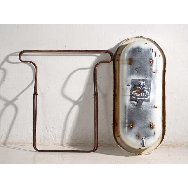 Bathtub in Enamelled Iron Central Europe, 1950 For Sale - Image 11 of 12