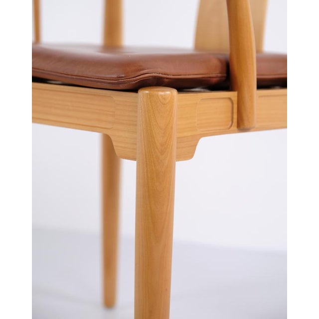 China Chairs FH 4283 in Cherry Wood with Leather by Hans J. Wegner for Fritz Hansen, 1970s, Set of 4 For Sale - Image 14 of 16