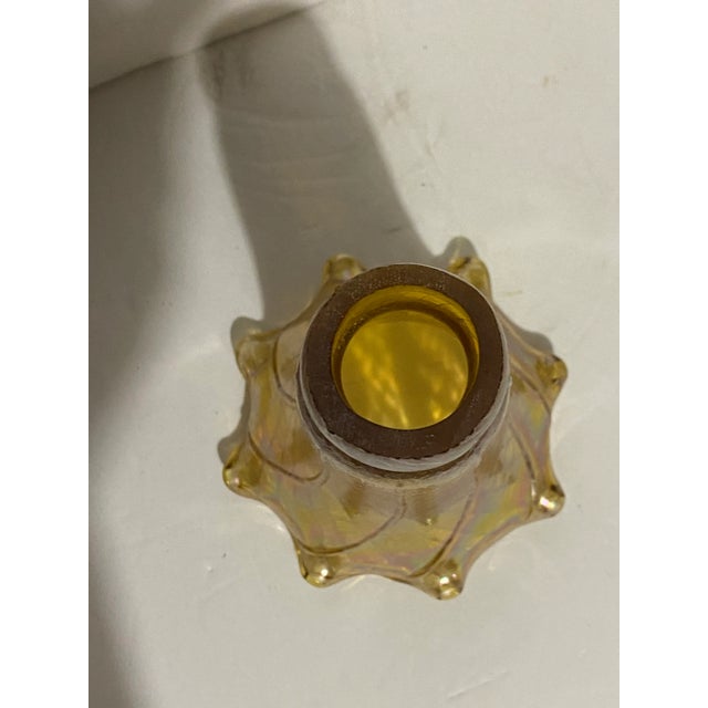 Art Nouveau Mid 20th Century Iridized Glass Lamp Shades - Set of 5 For Sale - Image 3 of 12