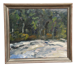 Bertil Lindecrantz, Vinterlandskap, 1950s, Oil on Canvas, Framed