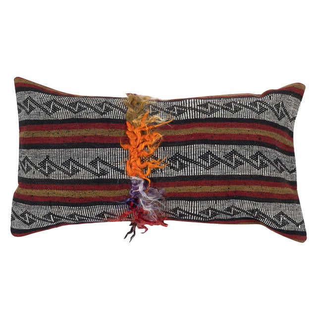 Add a touch of history and warmth to your space with this vintage handmade Turkish wool kilim cushion cover. Crafted from...
