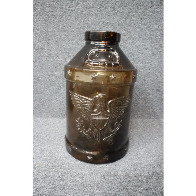 Traditional Amber Glass Eagle Jar For Sale - Image 3 of 7