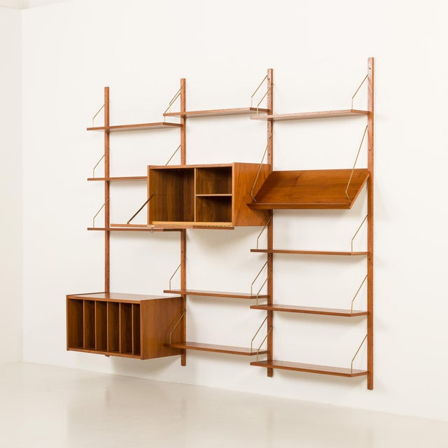 PS System Wall Unit with Vinyl Records Cabinet and Expository Shelf from Randers Møbelfabrik, 1960s For Sale - Image 6 of 16