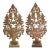 A Pair of Metal Repoussé Urn Form Garnitures on Stands For Sale