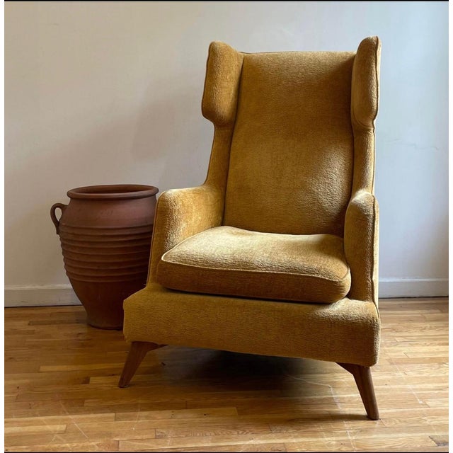 Mid-Century Modern Vintage Italian Vibieffe Wingback Chair, Gio Ponti-Style For Sale - Image 3 of 3