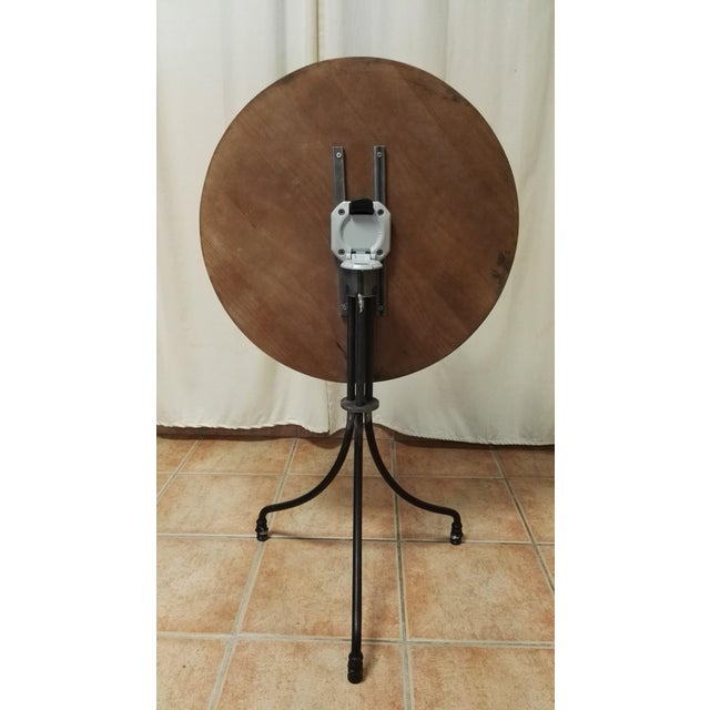 New Round Bistro Table With Wood Top & Iron Base Galvanized metal rod base with epoxy powder coating. The listing includes...