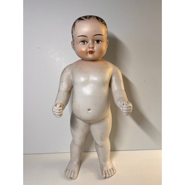 Wonderful Badekinder made in Germany 1860 to 1920 of hand painted porcelain. 12 inches tall. Very scarce at this size....