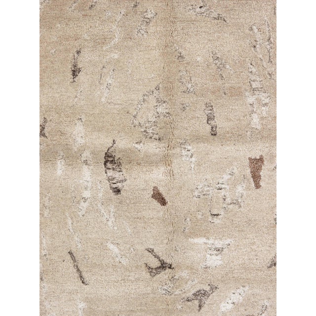 Contemporary Hand-Knotted Modern Wool & Silk Rug 5'6" X 7'10" For Sale - Image 3 of 4