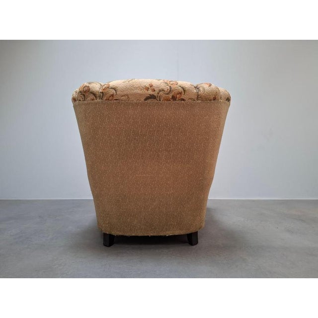 Czech Art Deco Floral Upholstered Wingback Chair, 1930s For Sale - Image 10 of 18