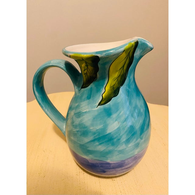 Hollywood Regency Vintage Palm Beach Flamingo Ceramic Pitcher For Sale - Image 4 of 10