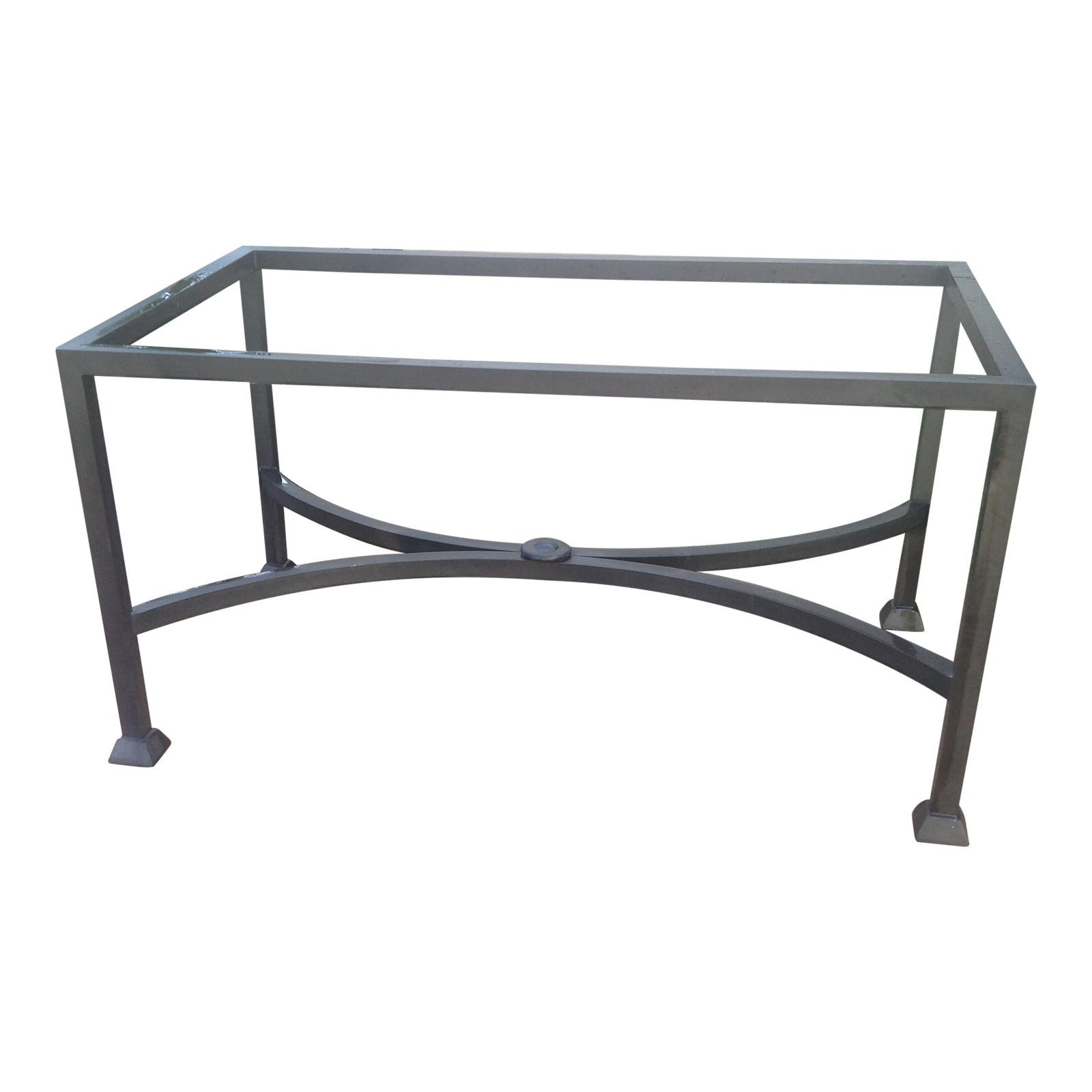 Large Aluminum Patio Dining Table With Glass Top Chairish