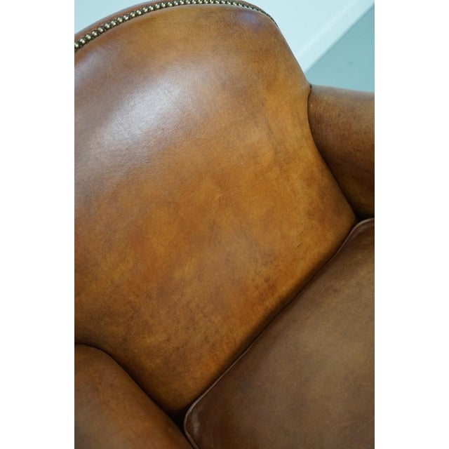 Vintage Dutch Cognac Leather Club Chair, 1970s For Sale - Image 12 of 14