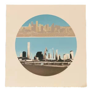 Mid-Century Geometric Print of Houston Texas by Marian Ford
