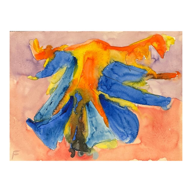 1960s Frank Wallace Abstract Watercolor Painting For Sale