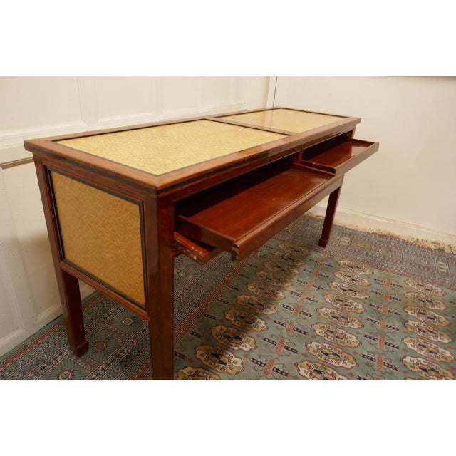 Art Deco Style Walnut and Maple Reception Desk, 1960s For Sale - Image 6 of 9