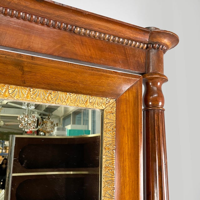 Empire Italian Self-Supporting Floor Mirror in Wood, 1850s For Sale - Image 5 of 18