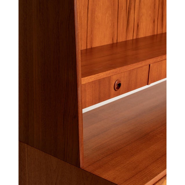 Swedish Teak Bookcase with Desk, 1960s For Sale - Image 9 of 11