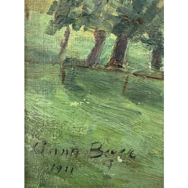 Modern Anna Beyer, Lac Léman avec vue sur le Jura, 1911, Oil on Wood, Framed For Sale - Image 3 of 11