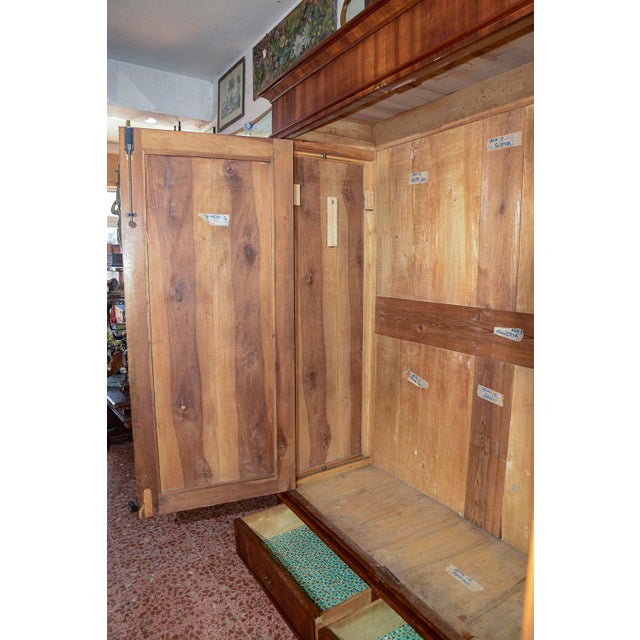 Walnut Wardrobe with 2-Doors and 2-Drawers, Italy, Late 19th Century For Sale - Image 16 of 18
