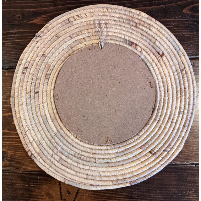 Woven Seagrass Coastal Circle Wall Mirror For Sale - Image 11 of 12
