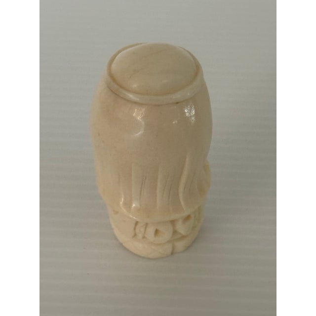 1970s Vintage Hand-Carved Polish Miniature Male Head Bust Artesian Figurine Numbered For Sale - Image 5 of 12