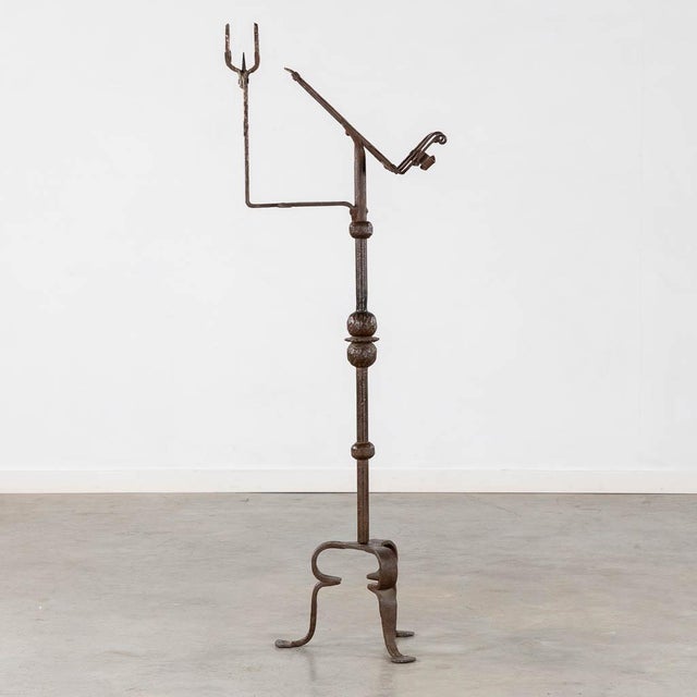 Early 19th Century Early 19th Century Gothic Revival Wrought Iron Lectern or Music Stand With Articulated Candle Mount For Sale - Image 5 of 10