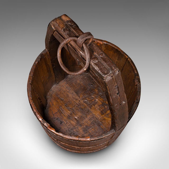 Wood Large Antique Country Garden Well Bucket, English, Planter, Georgian, Fuel Store For Sale - Image 7 of 9