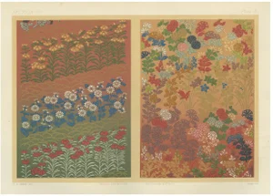 Japanese Garden Flowers in Bloom, 1880s, Paper