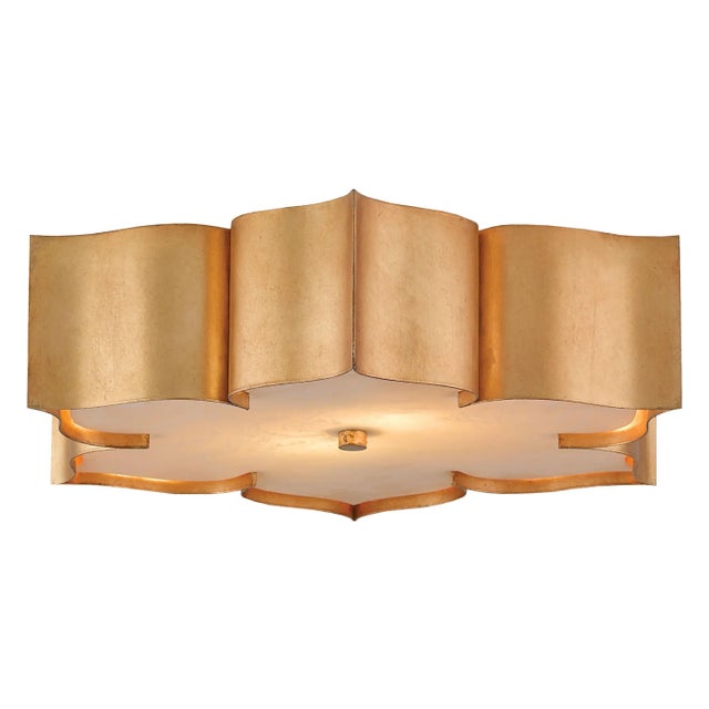 Modern Currey & Company Grand Lotus Gold Flush Mount For Sale - Image 3 of 5