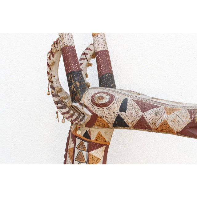 Exceptional 79" Tall African Antelope Figure For Sale - Image 4 of 12