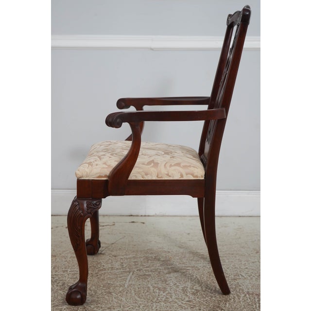 Queen Anne Set of 10 Ethan Allen Mahogany Dining Chairs For Sale - Image 3 of 18