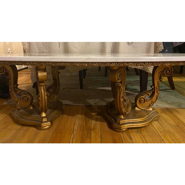 1960s Italian Hand Etched Marble Coffee Table For Sale - Image 4 of 12