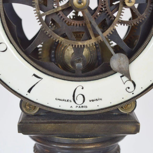 French 18th Century Skeleton Clock by Charles Voisin For Sale - Image 4 of 7